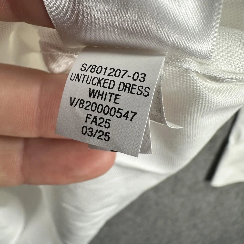 Banana Republic Shirt Mens XL White Wrinkle Resistant Untucked Long Sleeve